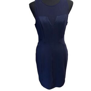 Guess Los Angeles Ivy Dress Size 4 Midnight Navy Blue Sheath Formal Dress Cockta